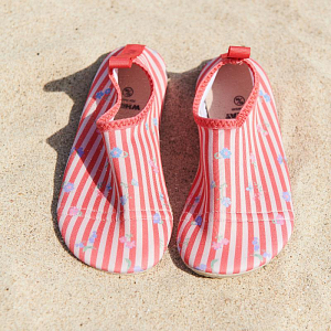 Тапочки для пляжа Wheat "Dolphin Red Stripe Flowers", цветущие полоски